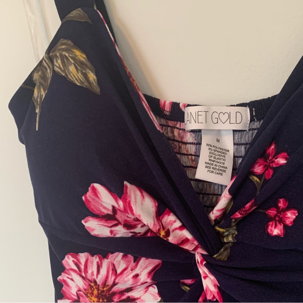 🌺 Planet Gold Dress in Navy with floral print NWOT - Picture 5 of 6